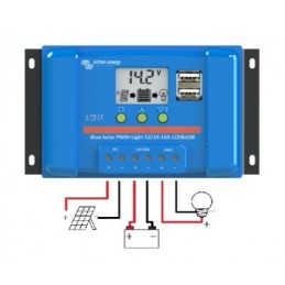 Régulateur 12/24V-5A BlueSolar PWM LCD-USB